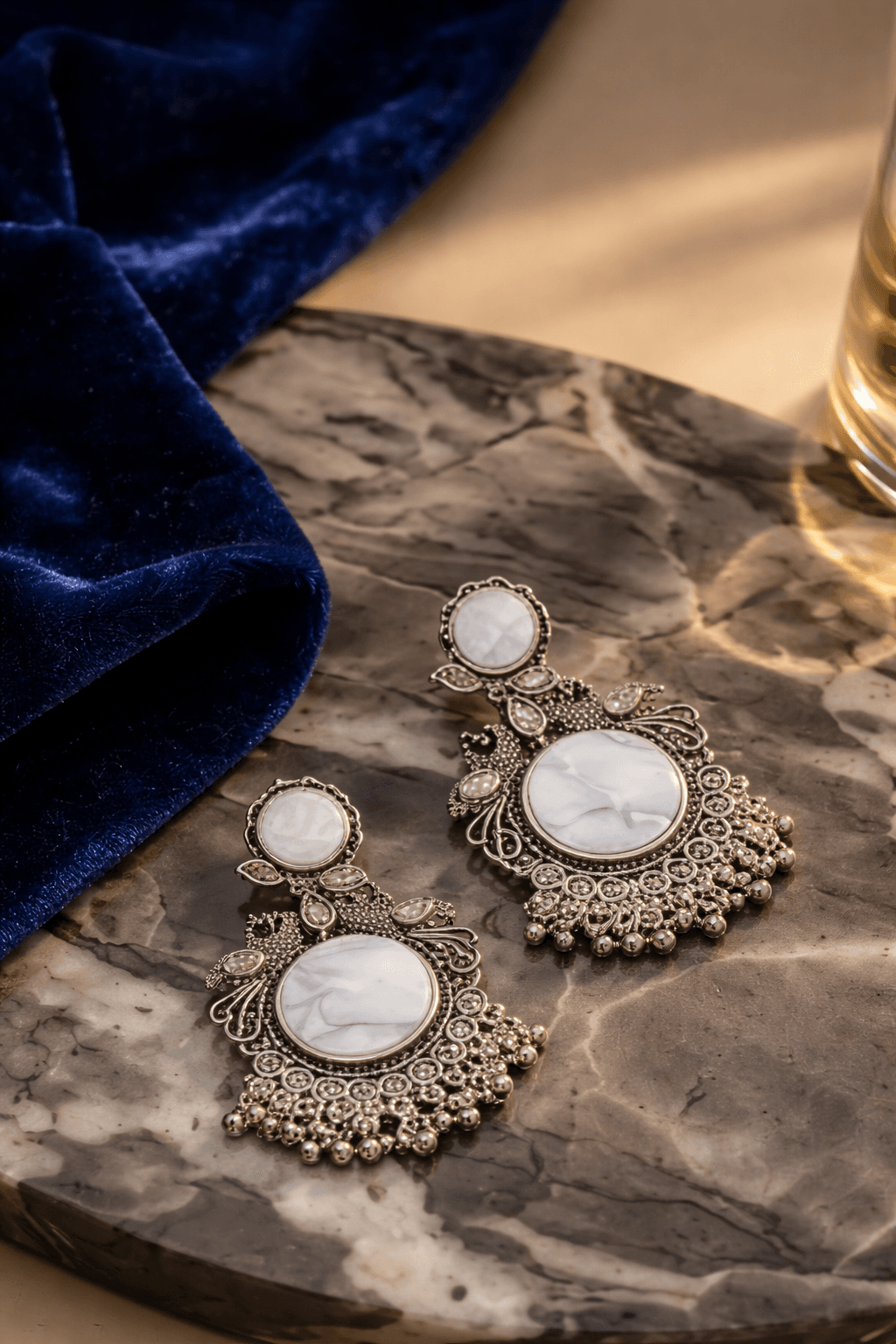 Traditional Elegance Oxidized Statement Earrings — image 2