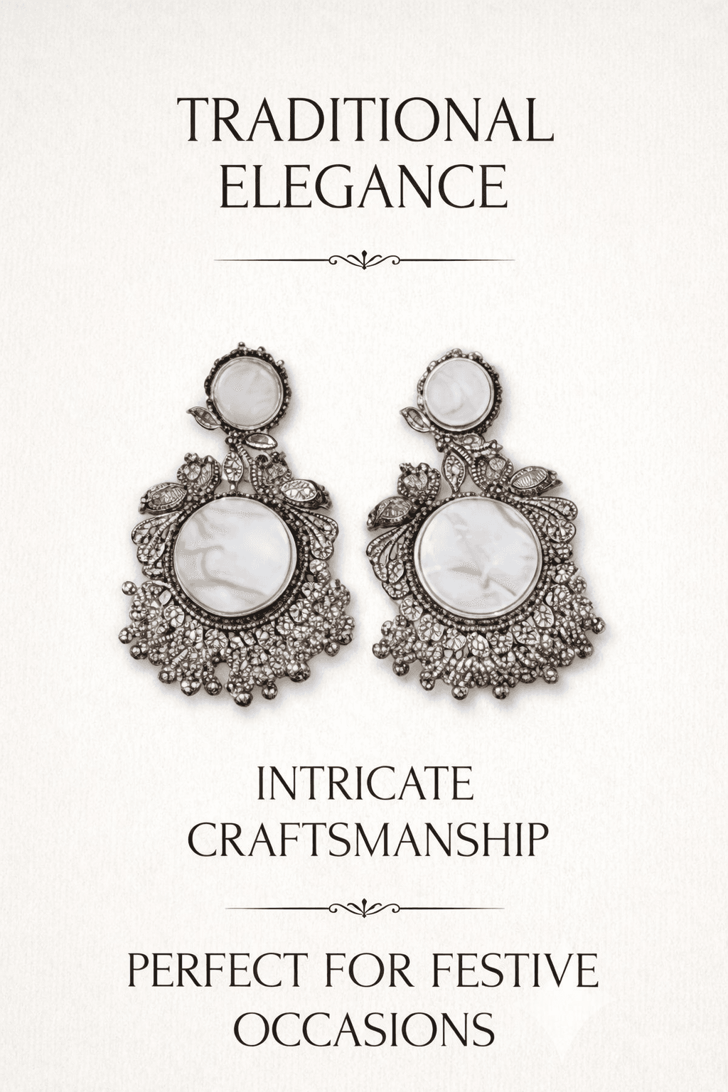 Traditional Elegance Oxidized Statement Earrings — image 3