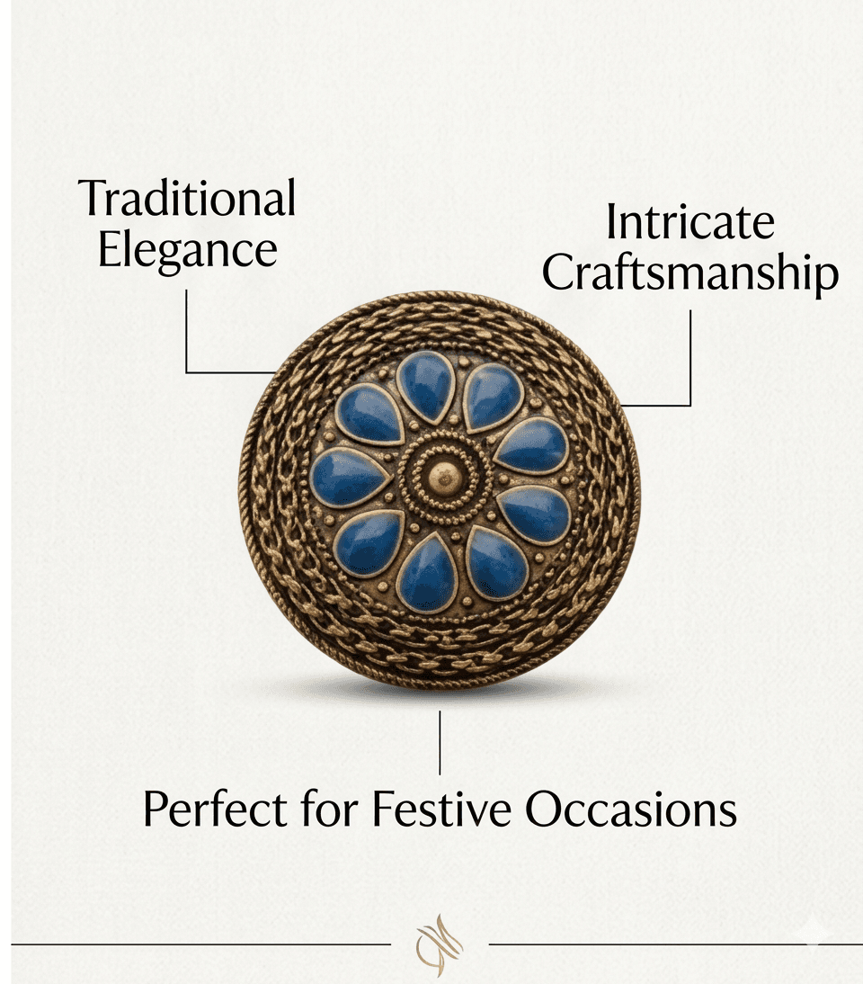 Classic Azure Bloom Designer Brooch — image 2