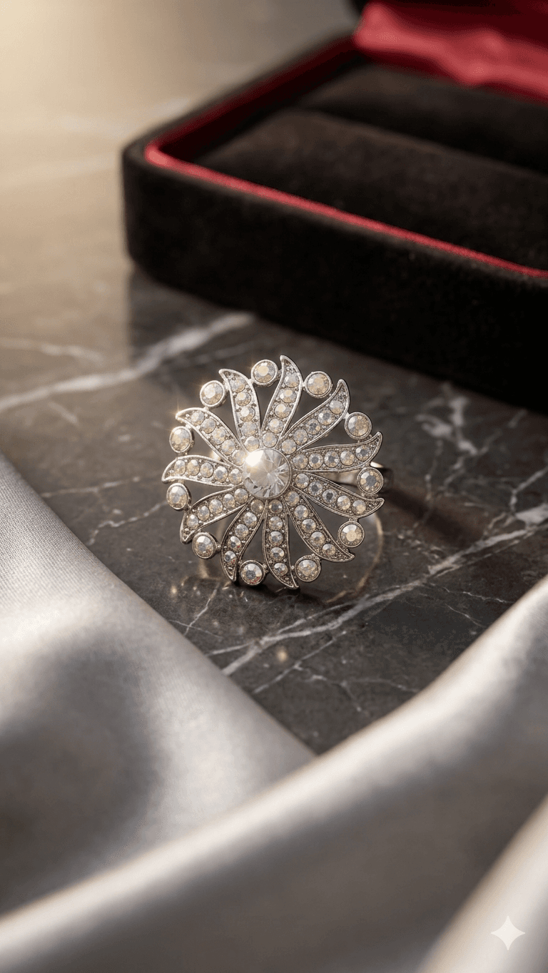 Luxe Shine Crystal Floral Brooch