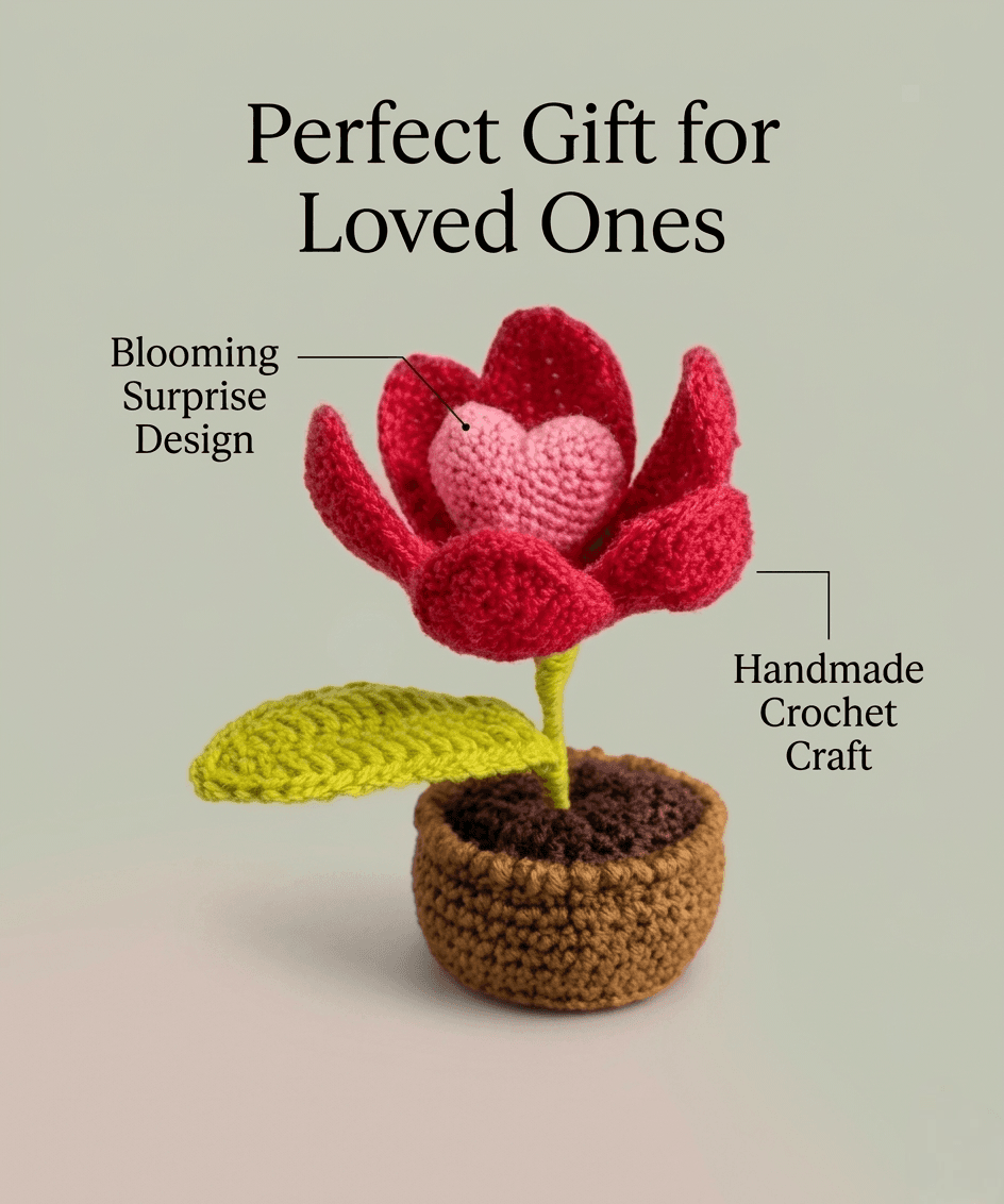 Blooming Love Crochet Flower Pot β image 4